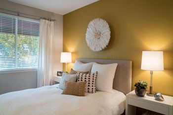 Window blinds in bedroom